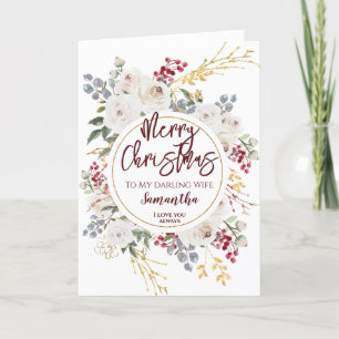 Christmas Rose Wife Holiday Card