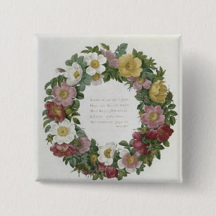 Christmas Roses 15 Cm Square Badge