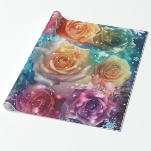 Christmas Roses Digital Art Wrapping Paper