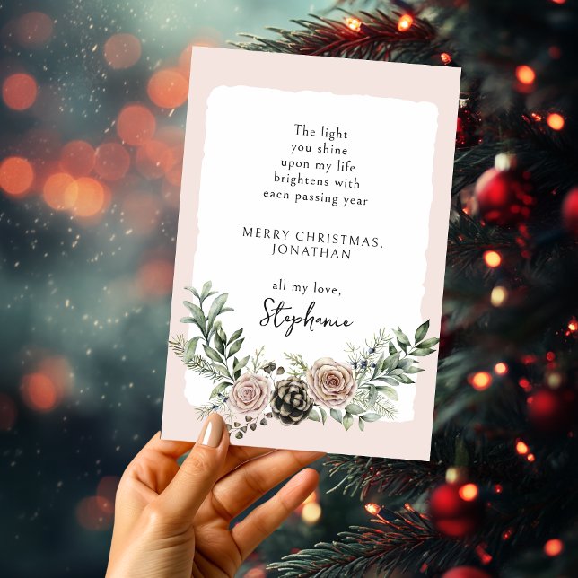Christmas Roses Motivational Quote Holiday Card (Christmas Roses Motivational Quote Holiday Card-2)