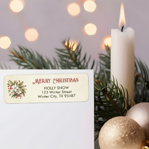 Christmas Roses Return Address Labels