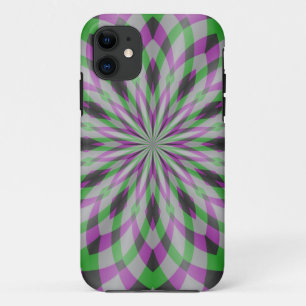 Christmas Rosettes in Purple, Green and Black iPhone 11 Case