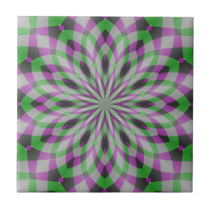 Christmas Rosettes in Purple, Green and Black Ceramic Tile