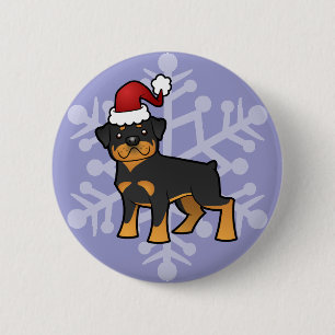 Christmas Rottweiler 6 Cm Round Badge