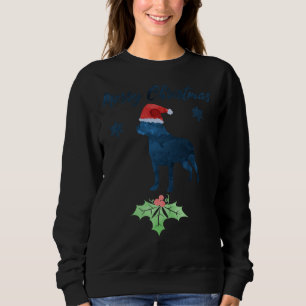 Christmas Rottweiler Dog Artwork Santa Hat Sweatshirt