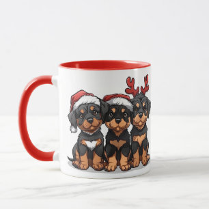 Christmas Rottweiler Dog Santa Mug