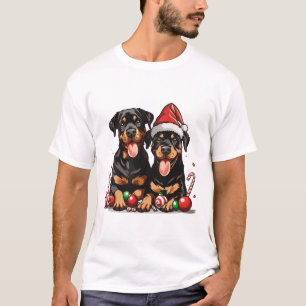 Christmas Rottweiler Dog Santa T-Shirt