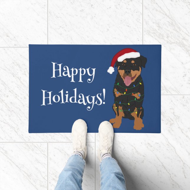 Christmas Rottweiler  Doormat (Indoor)