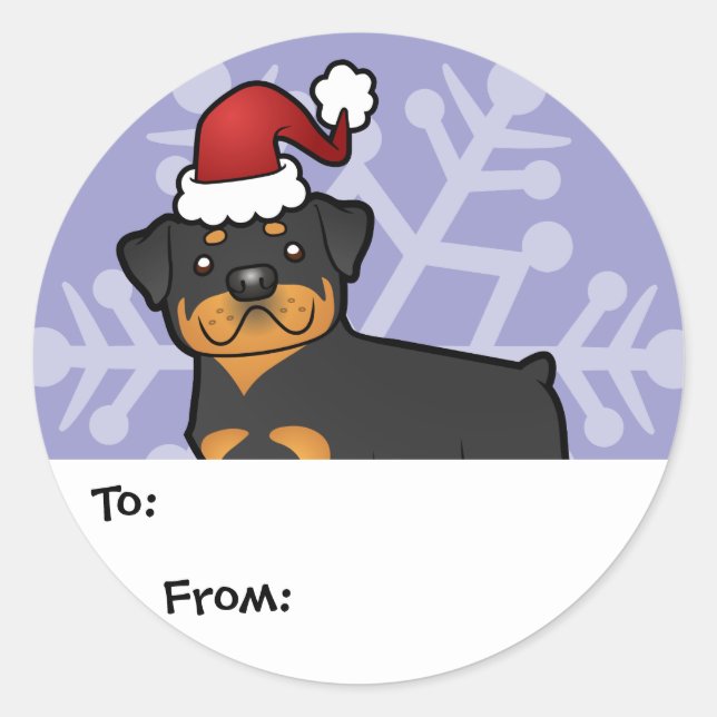 Christmas Rottweiler Gift Tags (Front)