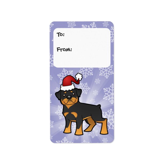 Christmas Rottweiler Gift Tags (Front)