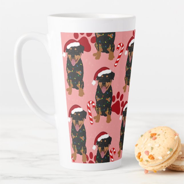 Christmas Rottweiler Latte Mug (In Situ)
