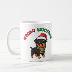 Christmas Rottweiler Mug: Merry Woofmas Coffee Mug