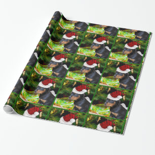 Christmas Rottweiler puppy wrapping paper