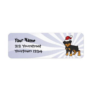 Christmas Rottweiler Return Address Label