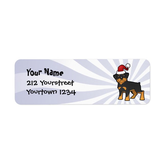 Christmas Rottweiler Return Address Label (Front)