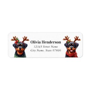 Christmas Rottweiler Return Address Labels