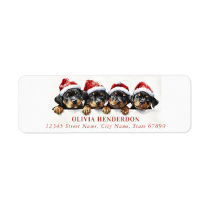 Christmas Rottweiler Return Address Labels