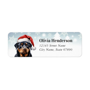 Christmas Rottweiler Return Address Labels