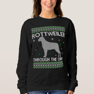 Christmas Rottweiler Through The Snow Sweatshirt