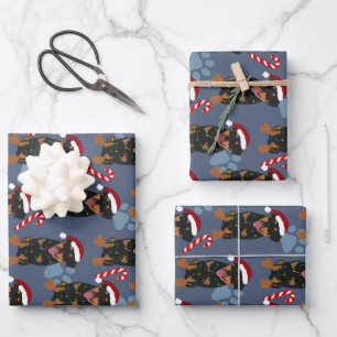 Christmas Rottweiler  Wrapping Paper Sheet