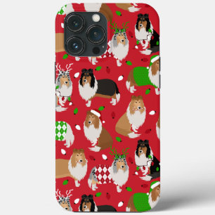 Christmas Rough Collie iPhone 13 Pro Max Case