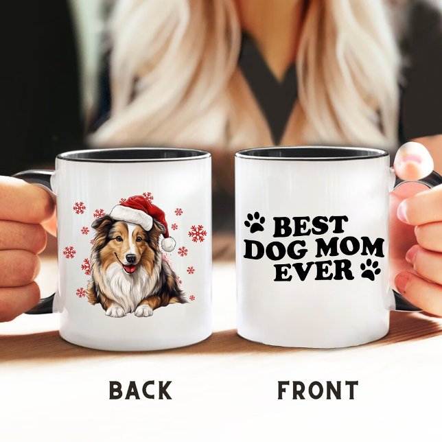 Christmas Rough Collie Dog Personalised Mug (Creator Uploaded)