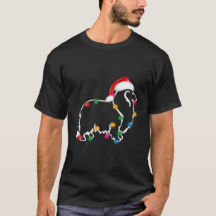 Christmas Rough Collie Xmas Lights Santa Hat Funny T-Shirt