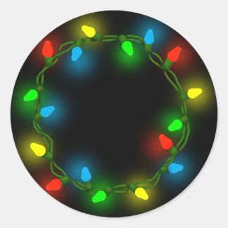 Christmas round lights classic round sticker