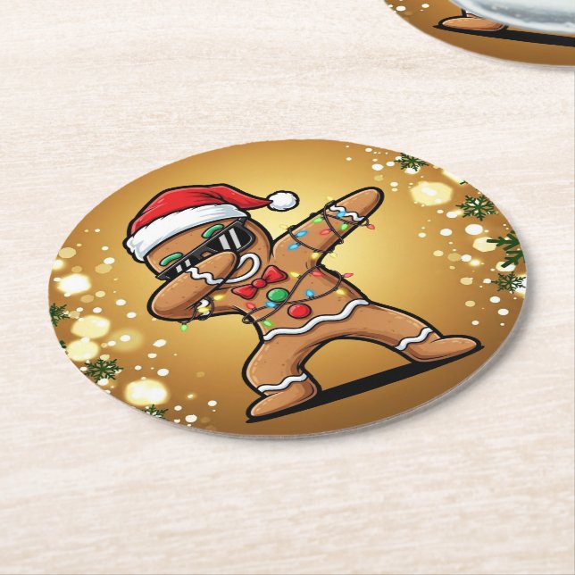 Christmas Round Paper Coaster (Angled)