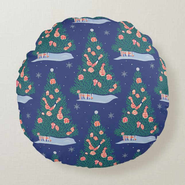 Christmas round pillow cushion (Front)