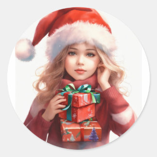 Christmas Round Sticker| Classic Round Sticker