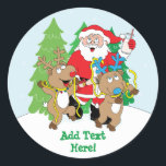 Christmas Round Stickers Santa Claus Personalise<br><div class="desc">Christmas Round Stickers. Santa Claus. Personalise by replacing "Add Text Here" with your favourite font style,  size,  colour and wording. Select small and/or large stickers.
Thanks for stopping and shopping by! Much appreciated!
Merry Christmas!</div>