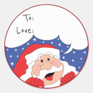 Christmas Round Stickers Santa Says Personalise