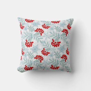 Christmas, Rowan, red, white, snowflakes Cushion
