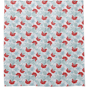 Christmas, Rowan, red, white, snowflakes Shower Curtain
