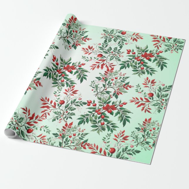 Christmas rowan wrapping paper (Unrolled)