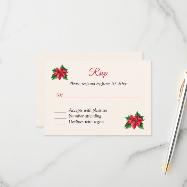 Christmas RSVP Response Card (Front/Back In Situ)