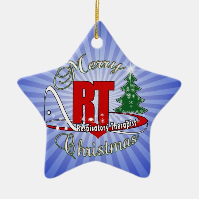 CHRISTMAS RT Respiratory Therapist Ceramic Ornament (Front)