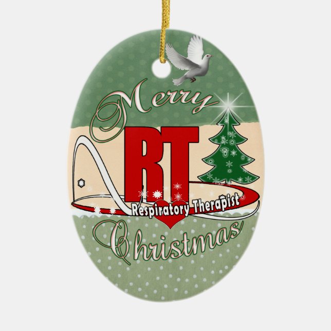 CHRISTMAS RT Respiratory Therapist Ceramic Tree Decoration (Front)