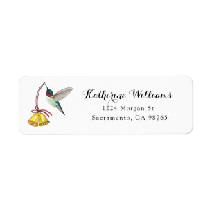 Christmas Ruby-throated Return Address Label