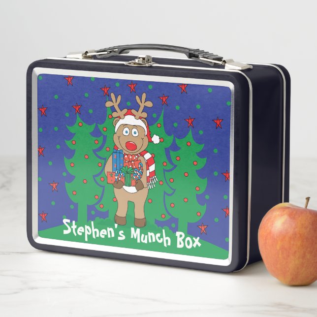 Christmas Rudolf Metal Lunch Box (In Situ)