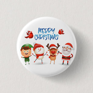 Christmas Rudolf The Reindeer and Friends 3 Cm Round Badge
