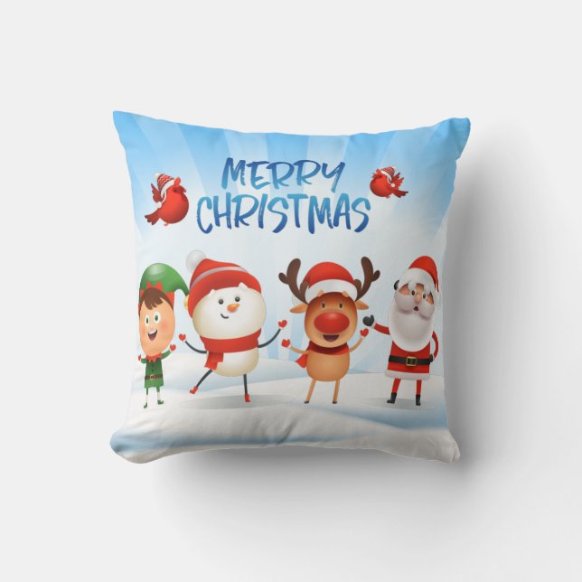 Christmas Rudolf The Reindeer and Friends Cushion (Front)