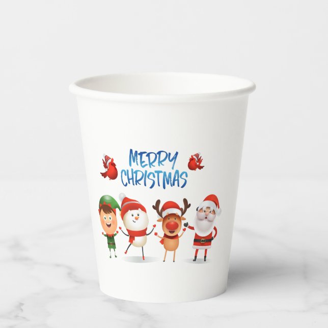 Christmas Rudolf The Reindeer and Friends    Paper Cups (Front)