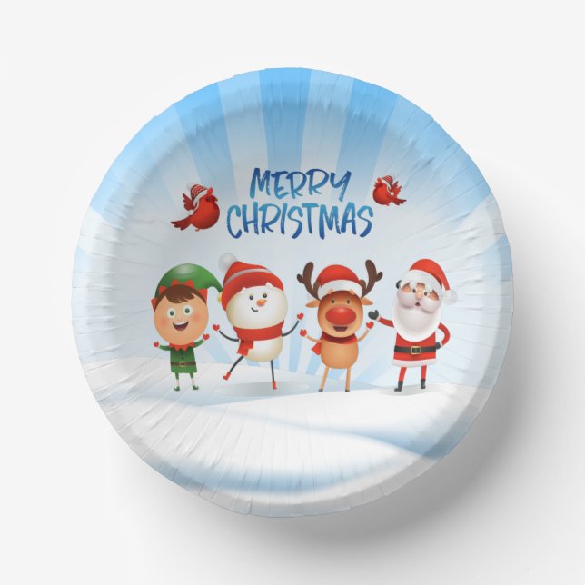 Christmas Rudolf The Reindeer and Friends   Paper Plate (Front)