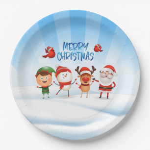 Christmas Rudolf The Reindeer and Friends    Paper Plate