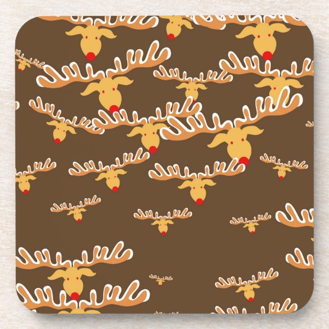 Christmas Rudolf Wallpaper Coaster (Front)