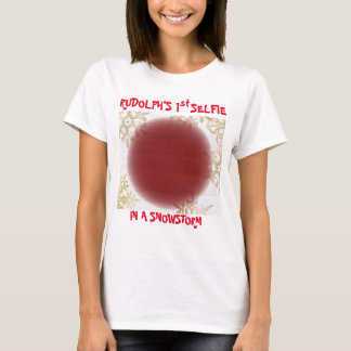 Christmas Rudolf's 1st Selfie & Santa List On Back T-Shirt