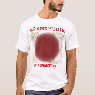 Christmas Rudolf's 1st Selfie & Santa List On Back T-Shirt