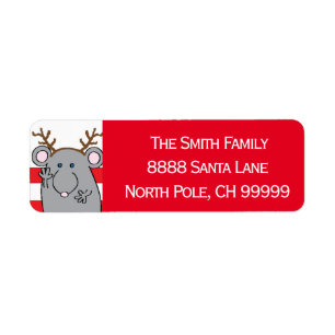 Christmas Rudolph Reindeer Return Address Label